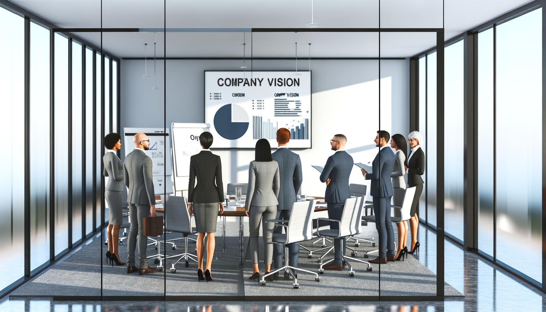 executives aligning their vision for the company in a modern office space